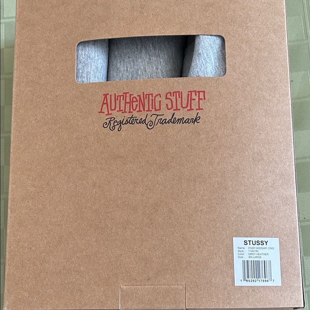 Stussy Authentic Stuff Gray Shirts—three in a box
